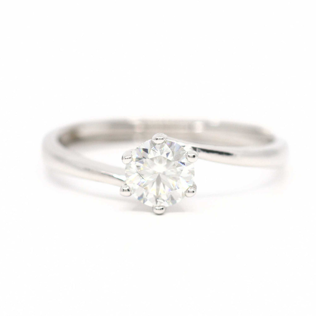 Satinski 1 carat moissanite solitaire twisted resizable engagement ring