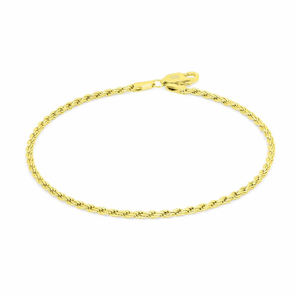 Satinski italian silver gold-plated rope chain bracelet