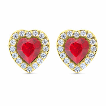 Satinski crystal heart stud earrings with Swarovski crystals