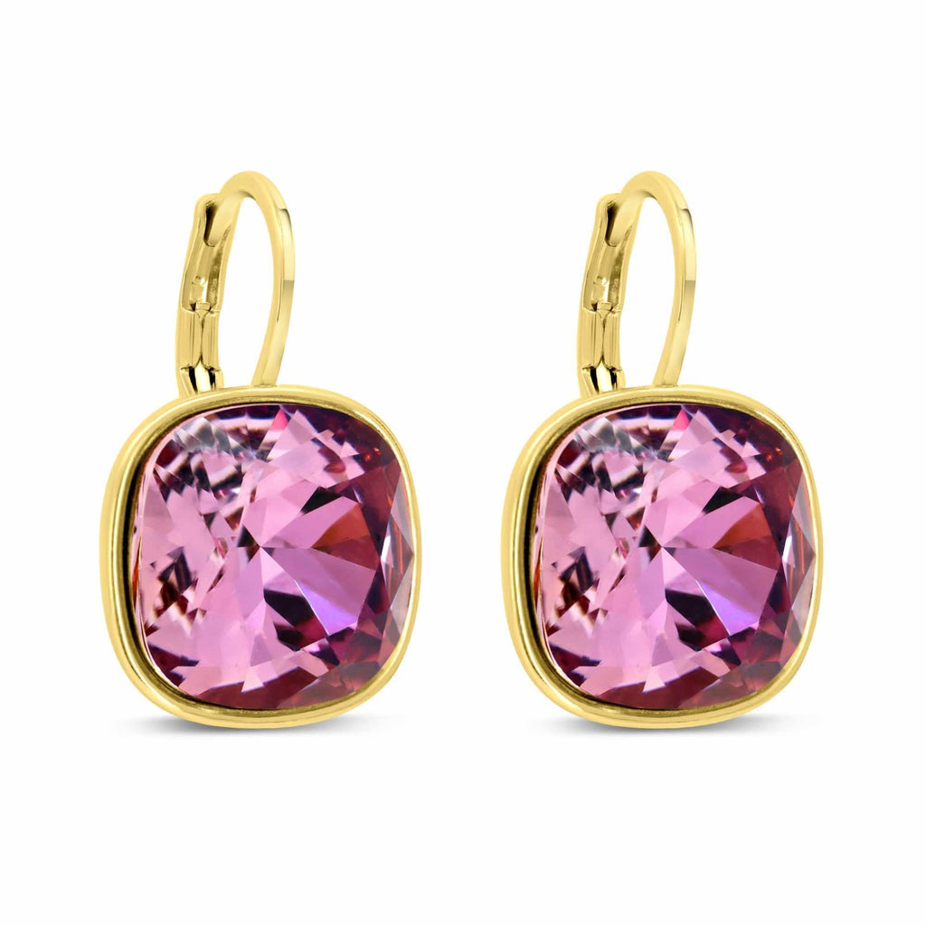 Satinski drop square Swarovski crystal earrings