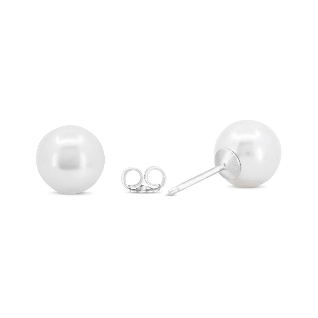 Satinski fresh water pearl silver stud earrings 