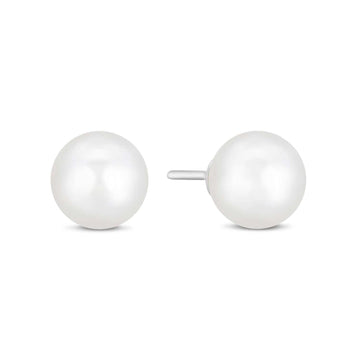Satinski fresh water pearl silver stud earrings 