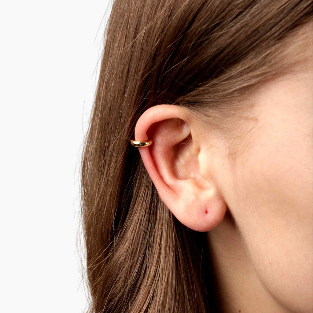 Satinski gold-plated silver huggie earrings