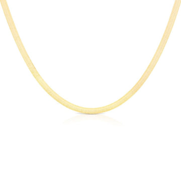 Satinski gold-plated silver herringbone chain necklace