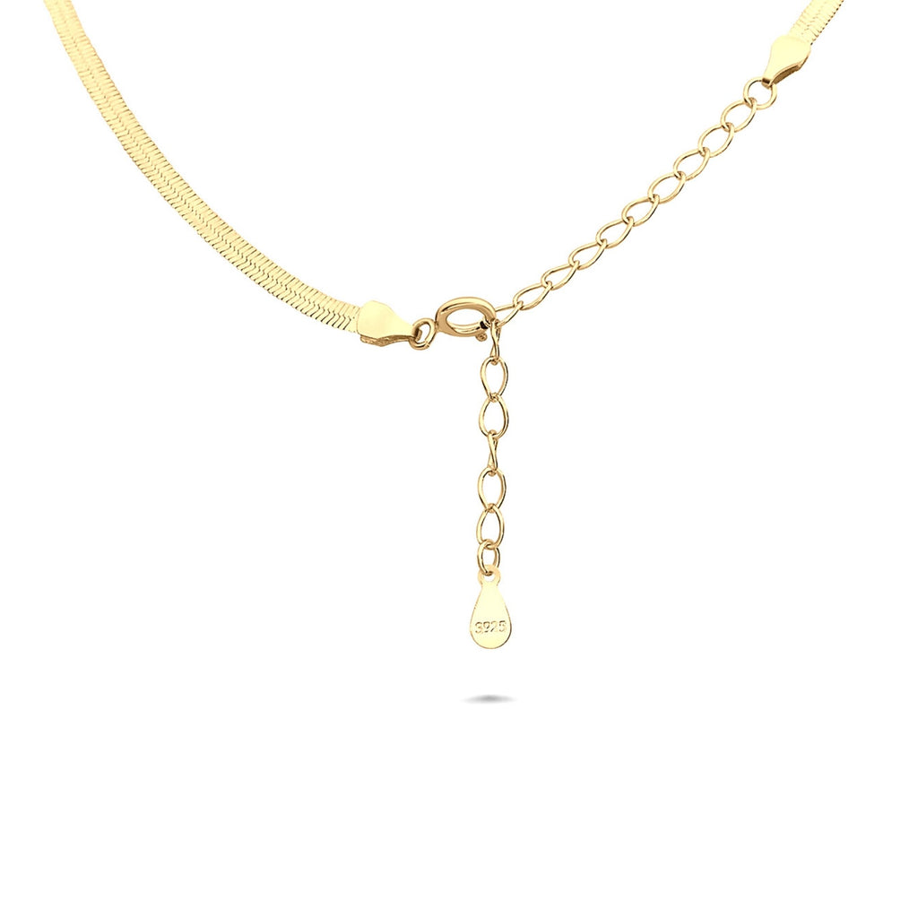 Satinski gold-plated silver herringbone chain necklace
