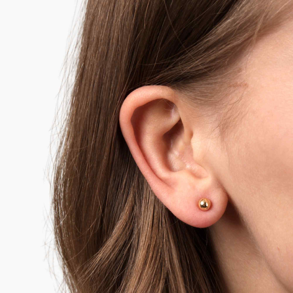 Satinski 18K gold simple ball stud earrings