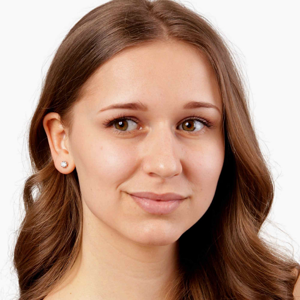 Satinski silver 1 carat moissanite crystal star heart stud earrings