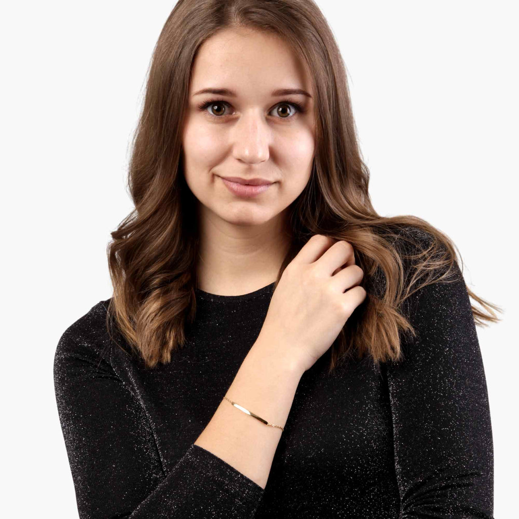 Satinski silver bar dainty bracelet