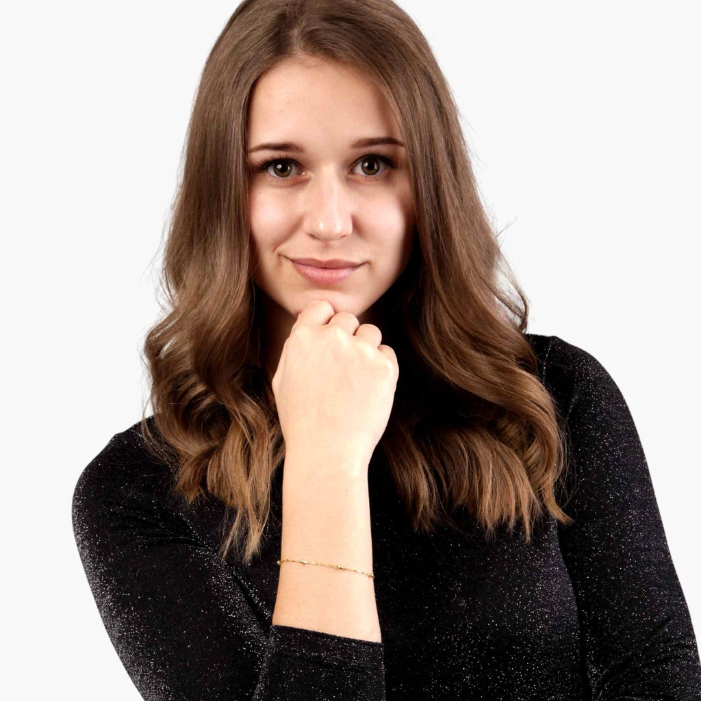 Satinski sterling silver bead singapore chain bracelet