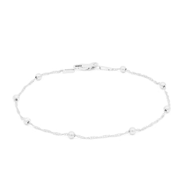 Satinski sterling silver bead singapore chain bracelet