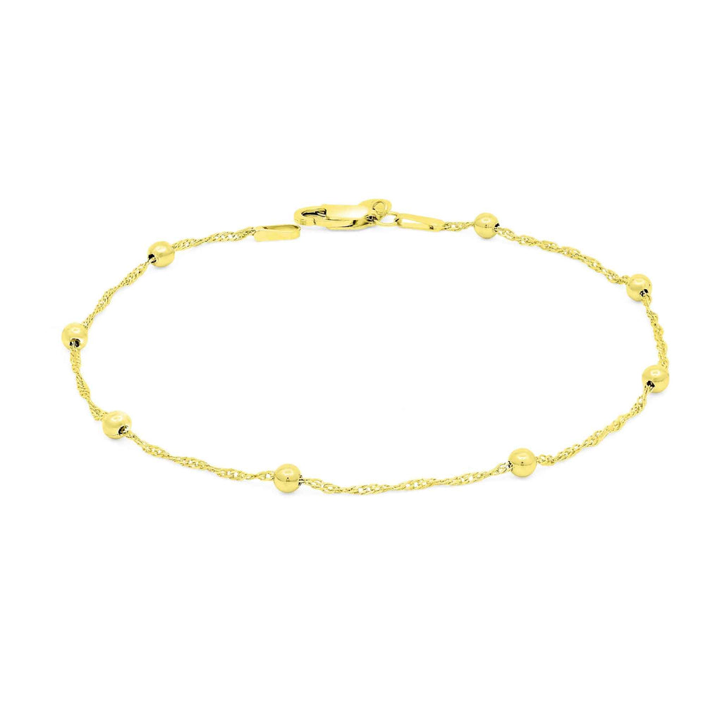 Satinski sterling silver bead singapore chain bracelet