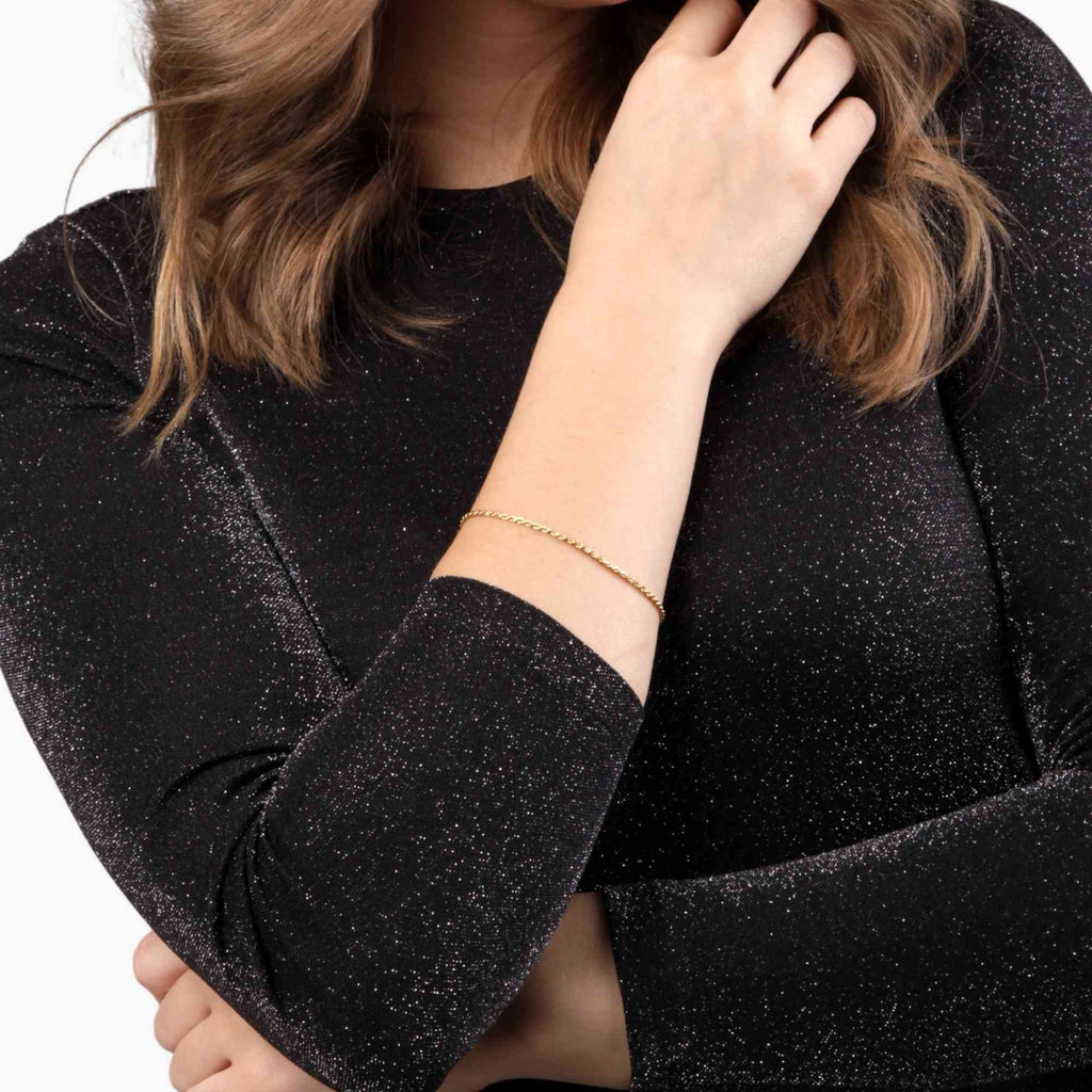 Satinski italian silver gold-plated rope chain bracelet