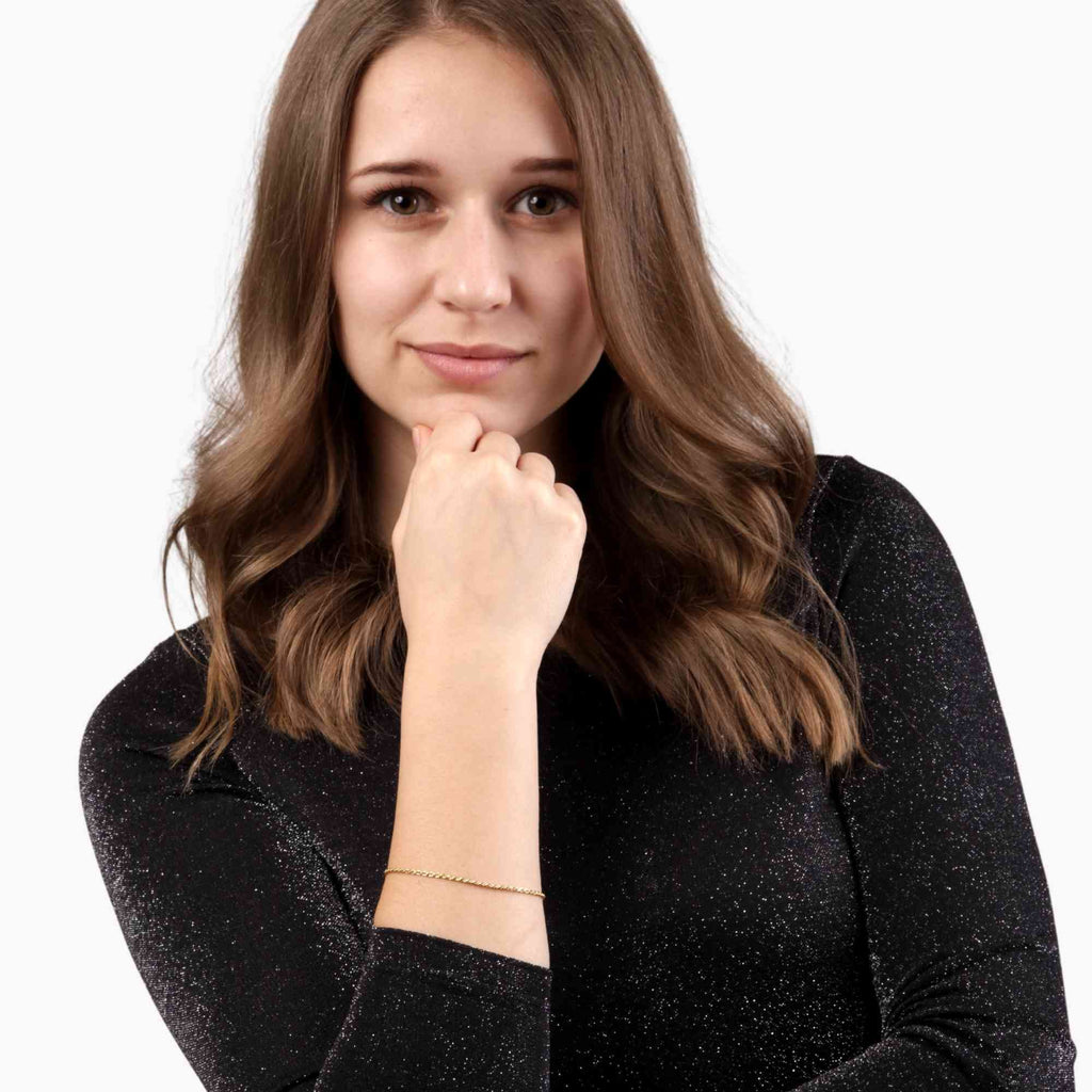 Satinski italian silver gold-plated rope chain bracelet