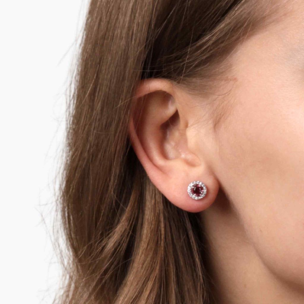 Satinski silver colored crystal stud earrings