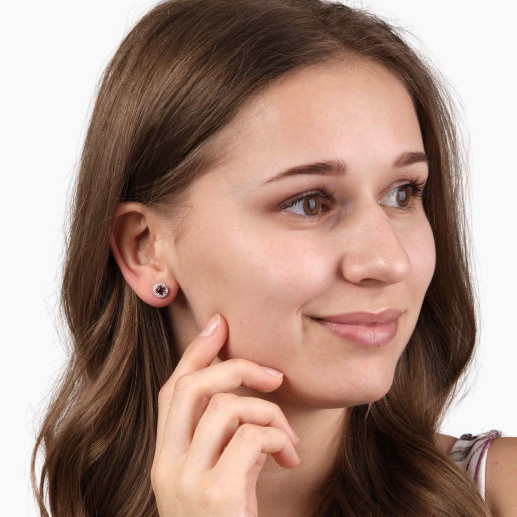 Satinski silver colored crystal stud earrings