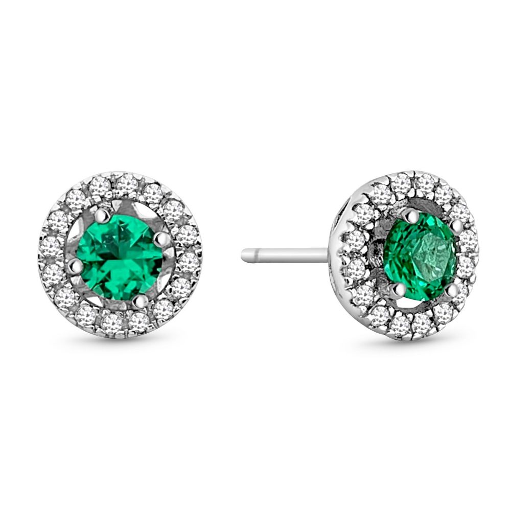 Satinski silver colored crystal stud earrings