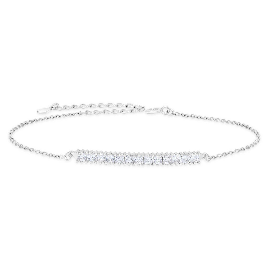 Satinski silver crystal bar bracelet