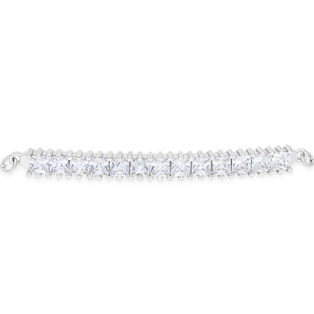 Satinski silver crystal bar bracelet
