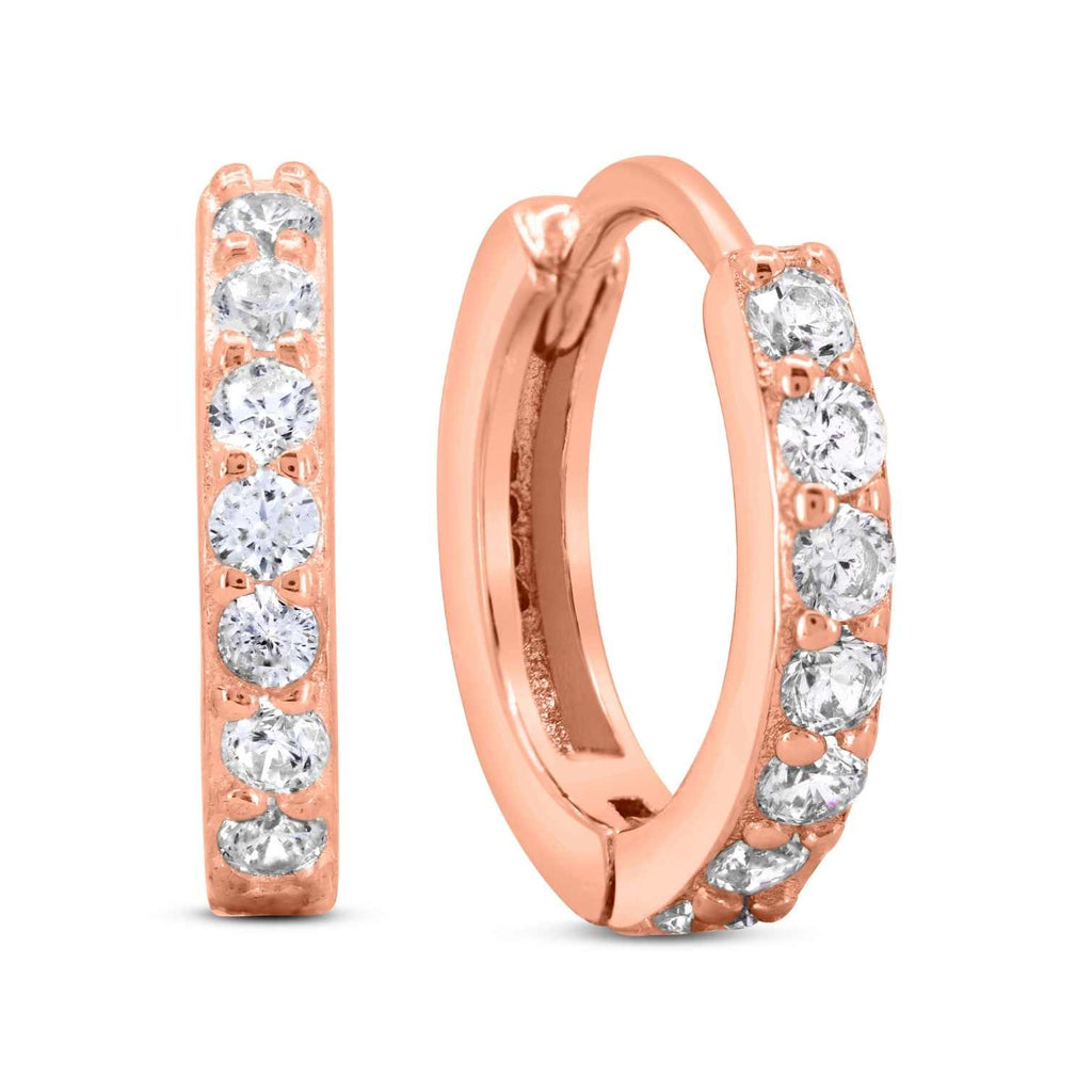 Satinski silver crystal hoop round earrings