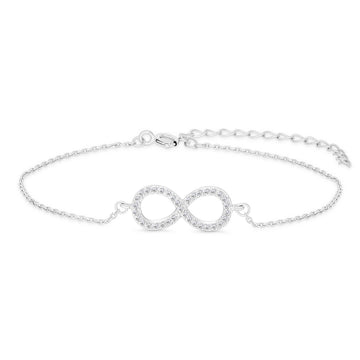 Satinski silver crystal infinity bracelet