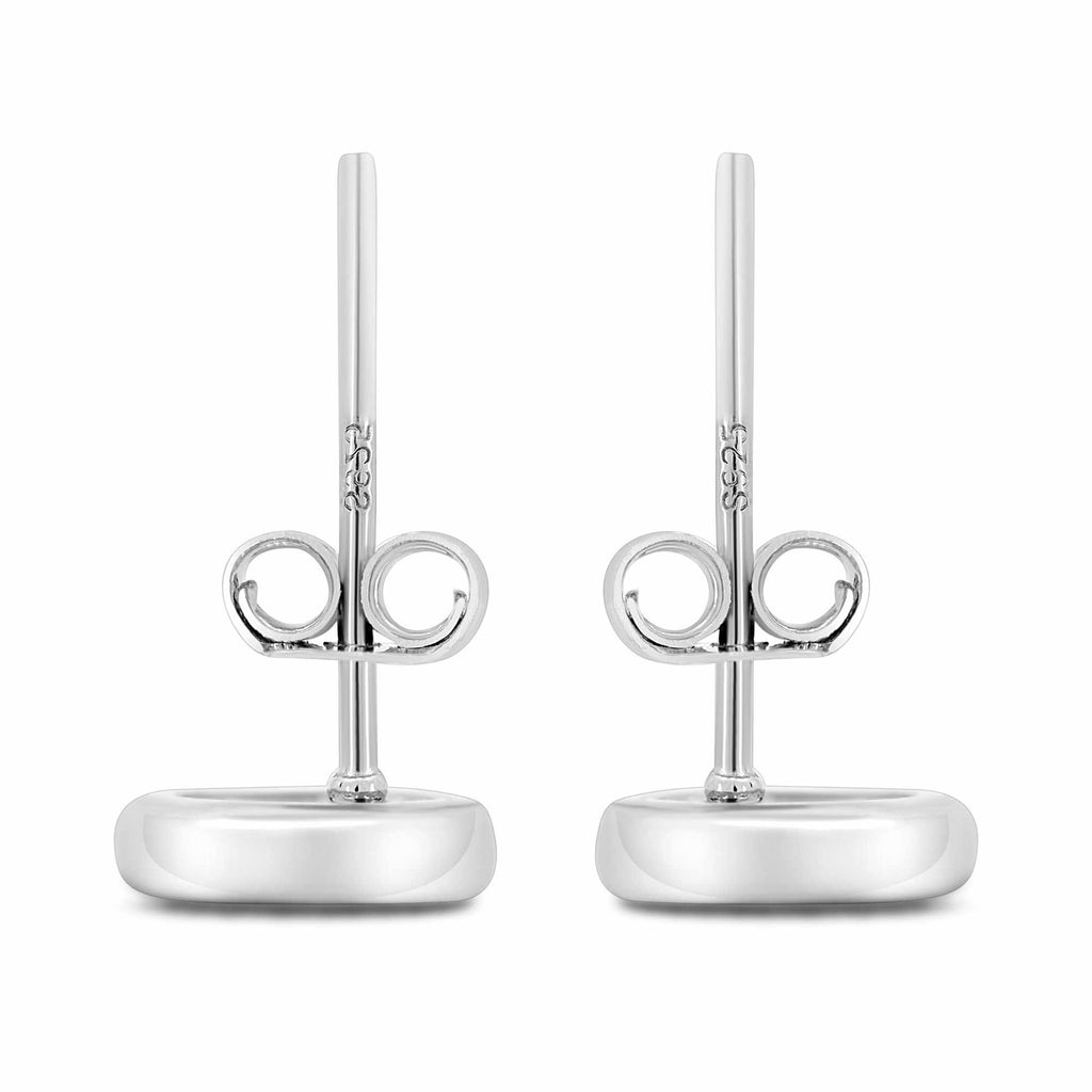 Satinski silver crystal pave round stud earrings