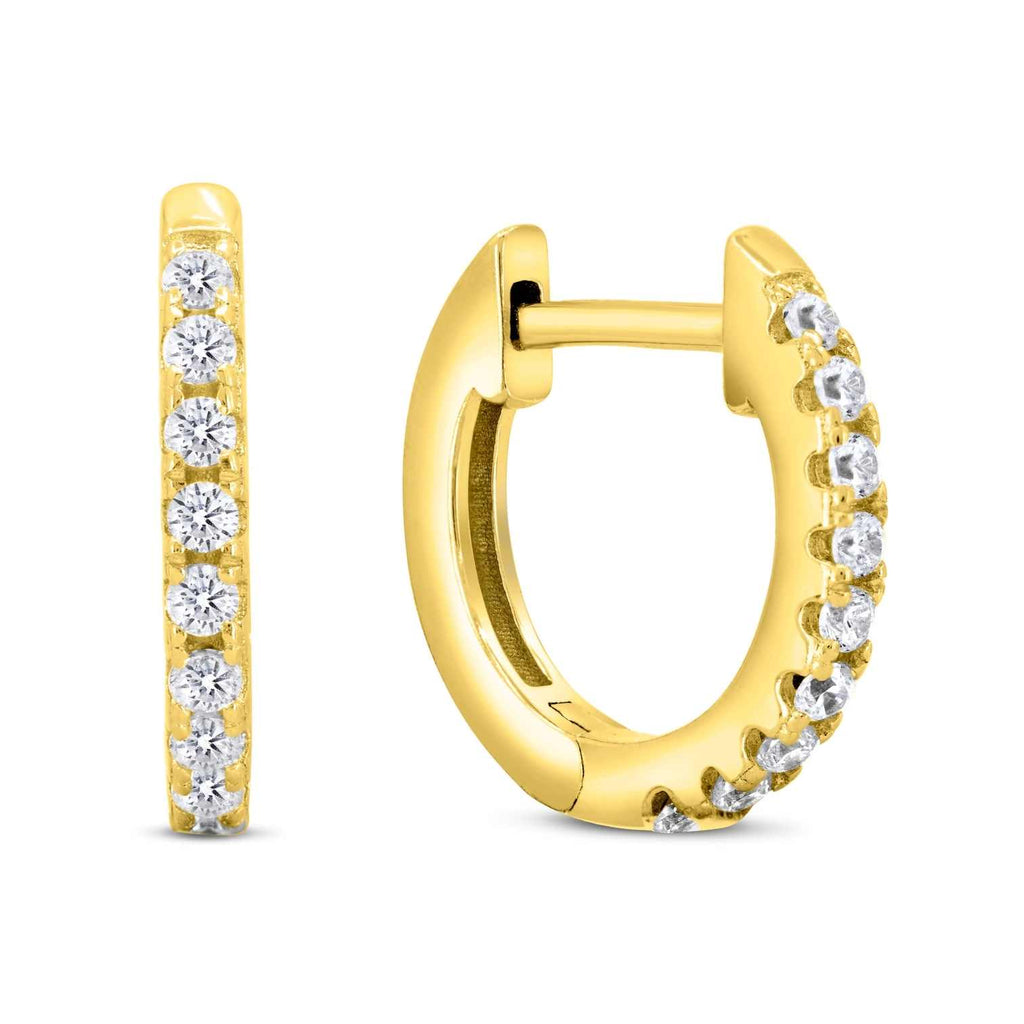 Satinski silver crystal round hoop earrings