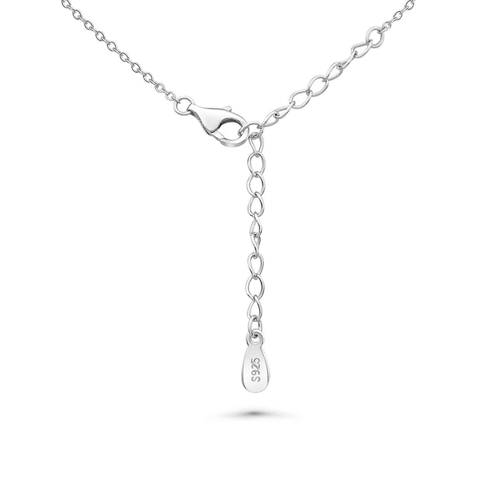 Satinski silver red heart pendant necklace with Swarovski crystal