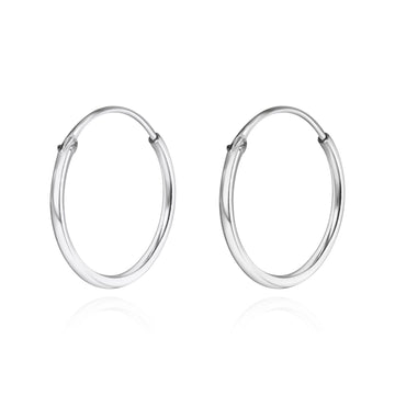 Satinski silver classic hoop earrings