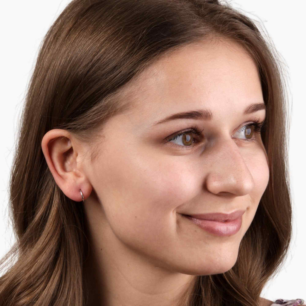 Satinski silver classic hoop earrings