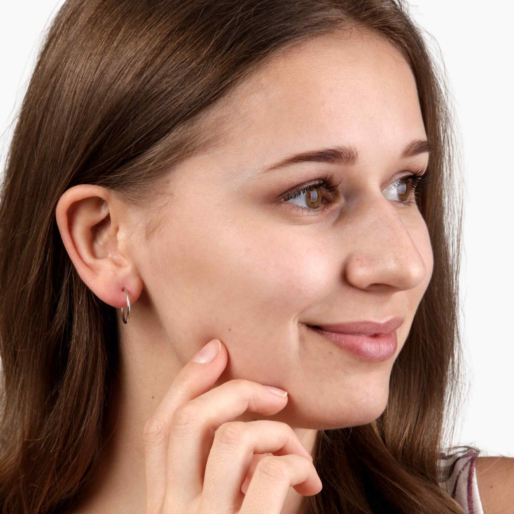 Satinski silver classic hoop earrings