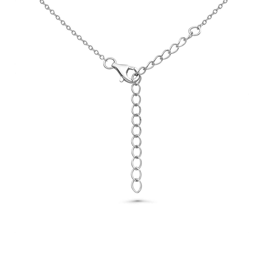 Satinski silver necklace with infinity pearl crystal pendant