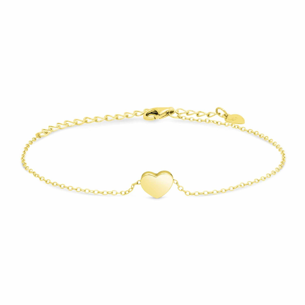 Satinski silver heart charm cable chain bracelet