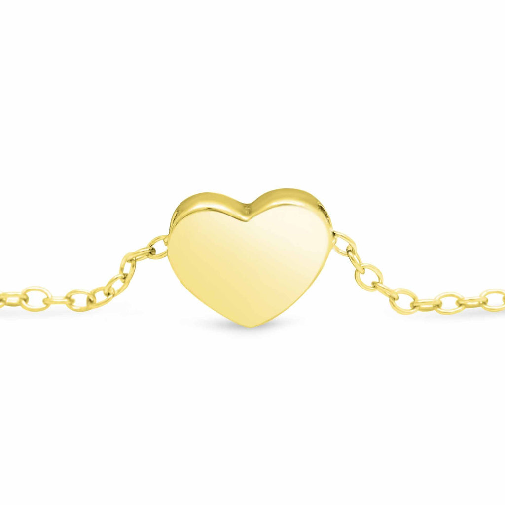 Satinski silver heart charm cable chain bracelet