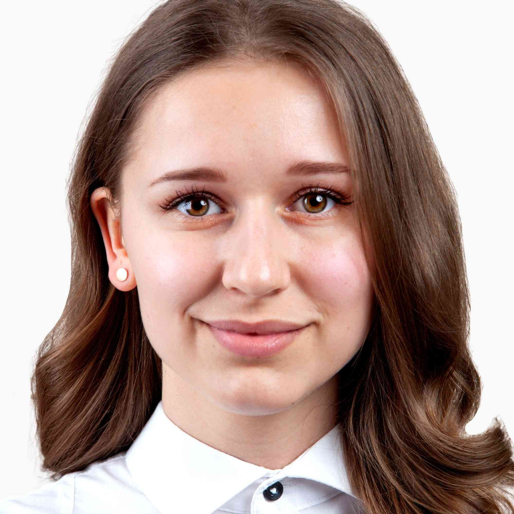 Satinski silver plain round stud earrings