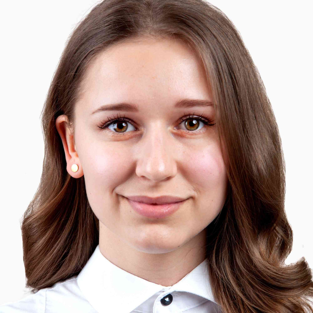 Satinski silver plain round stud earrings