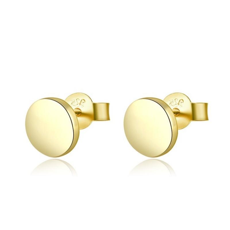 Satinski silver plain round stud earrings