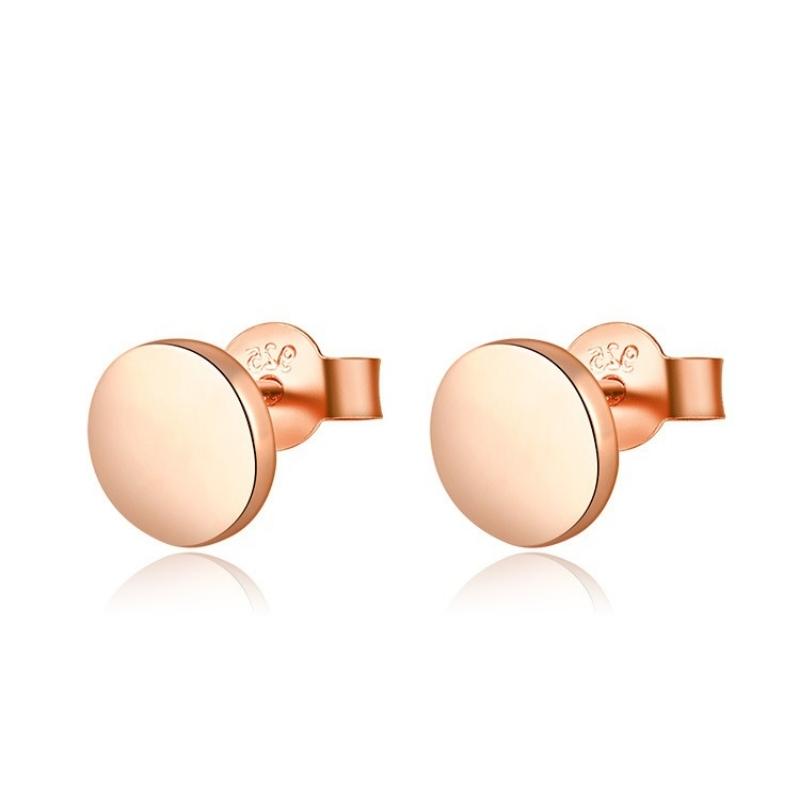 Satinski silver plain round stud earrings