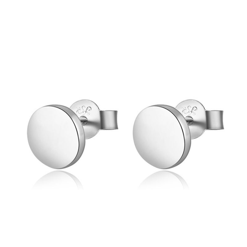 Satinski silver plain round stud earrings