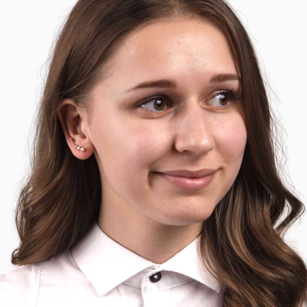 Satinski silver seven stars crystal earrings