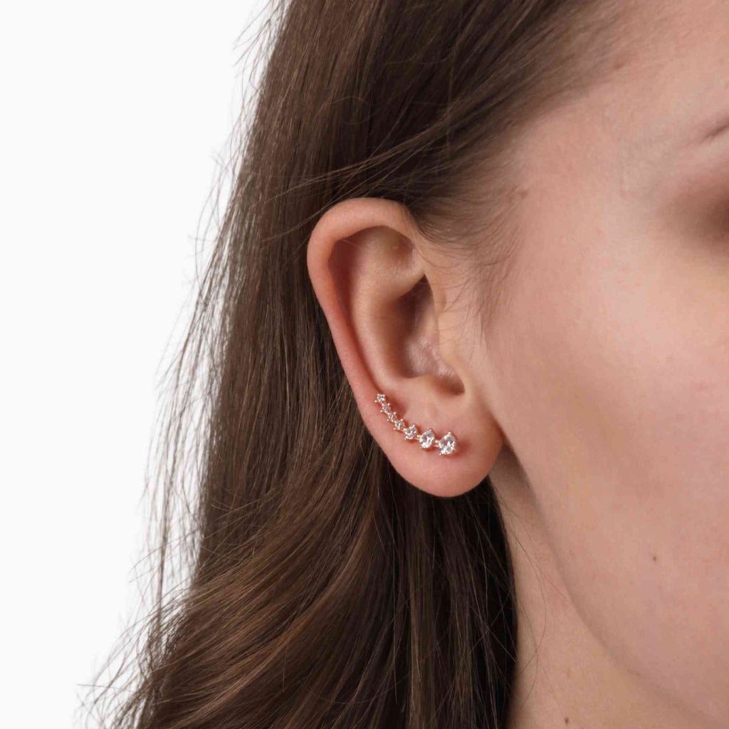 Satinski silver seven stars crystal earrings