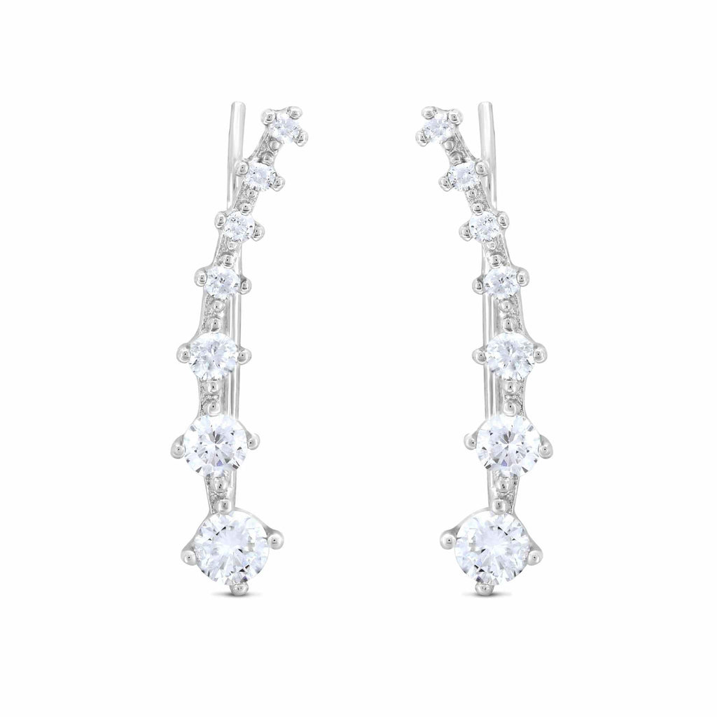 Satinski silver seven stars crystal earrings
