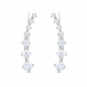 Satinski silver seven stars crystal earrings