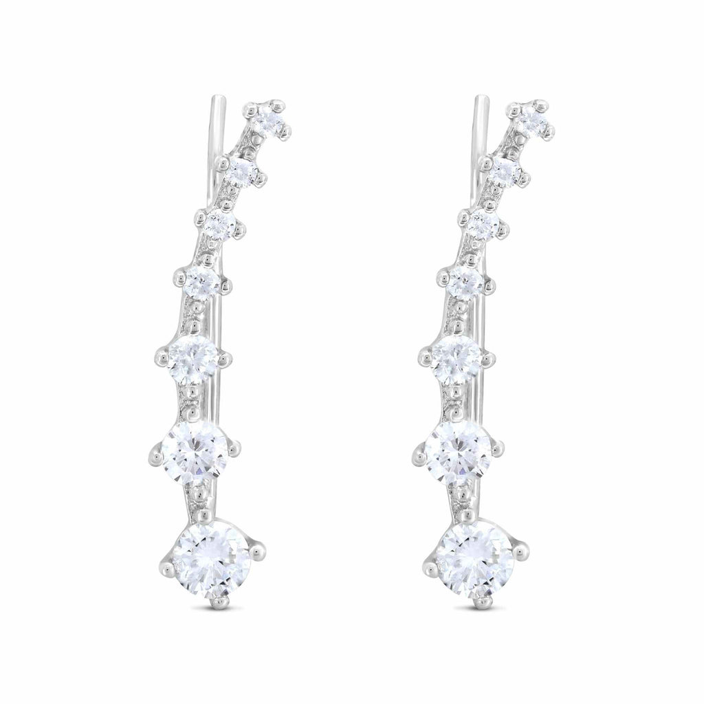 Satinski silver seven stars crystal earrings