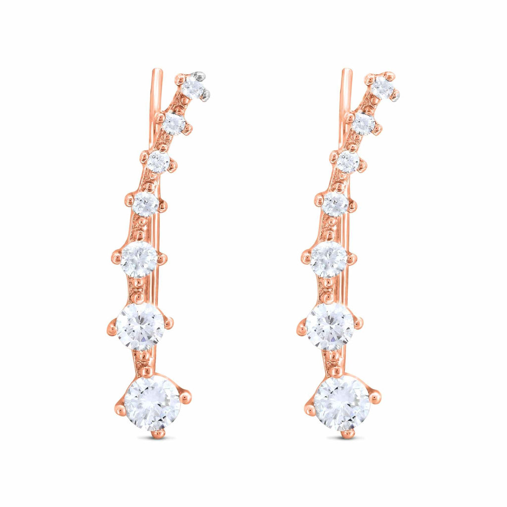 Satinski silver seven stars crystal earrings