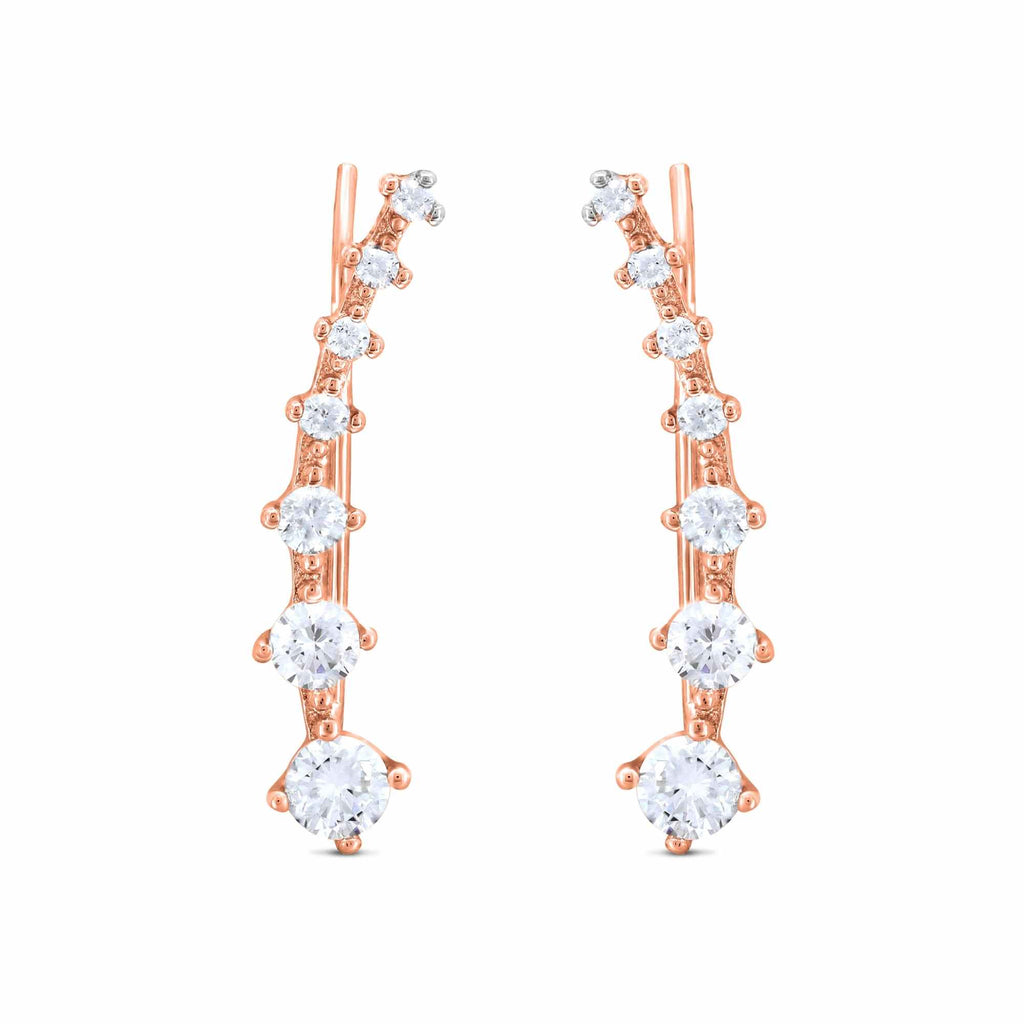 Satinski silver seven stars crystal earrings