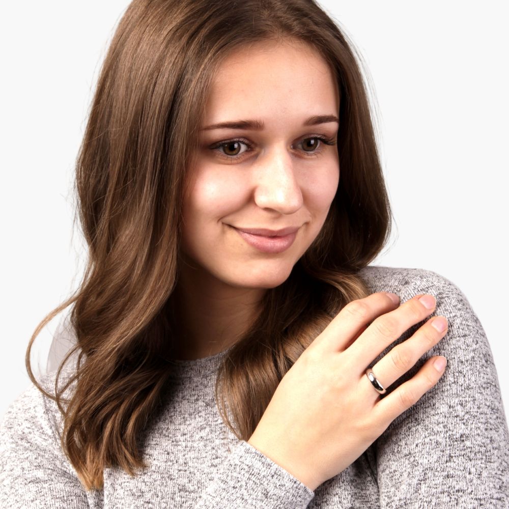 Satinski sterling silver simple plain band solid ring