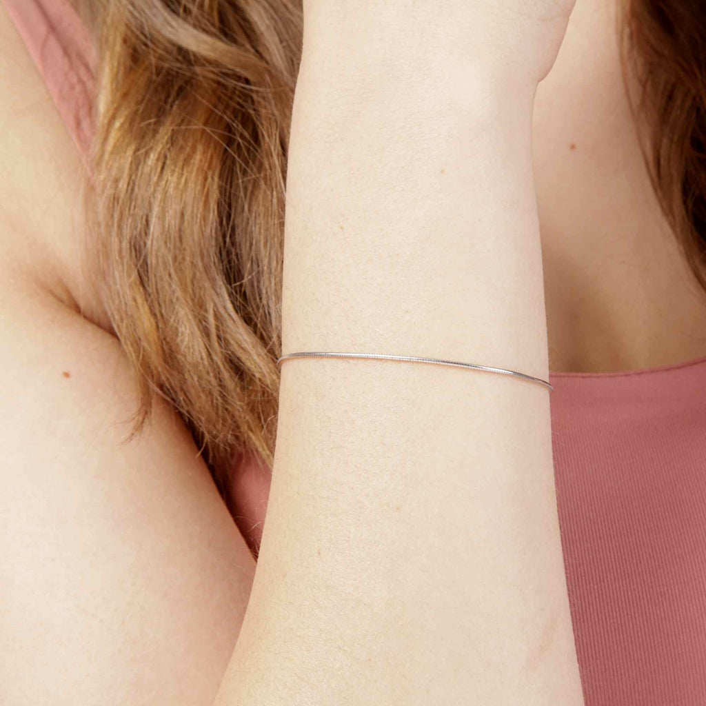 Satinski silver snake chain dainty bracelet