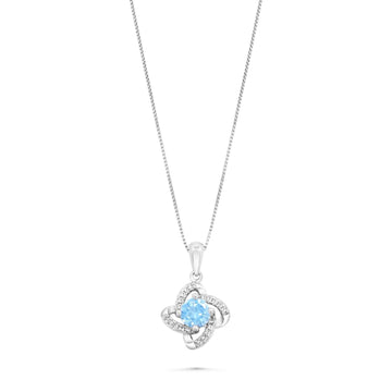 Satinski silver solitaire cloverleaf crystal pave flower pendant necklace