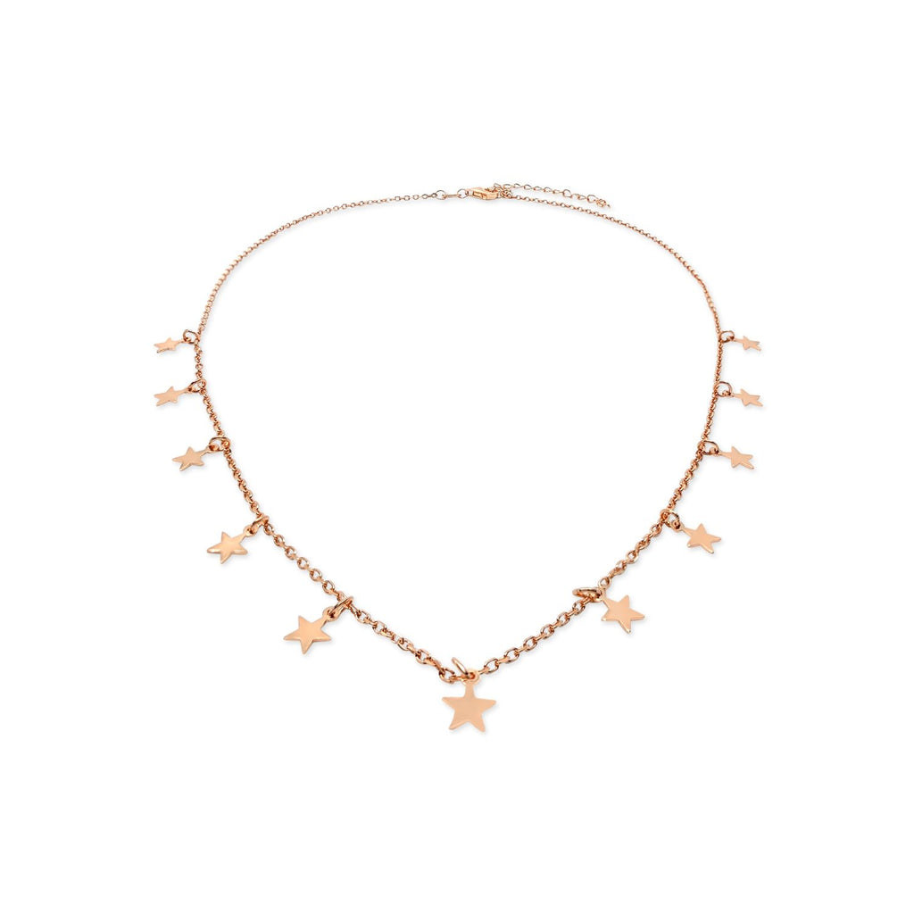 Satinski silver rose gold-plated eleven stars necklace