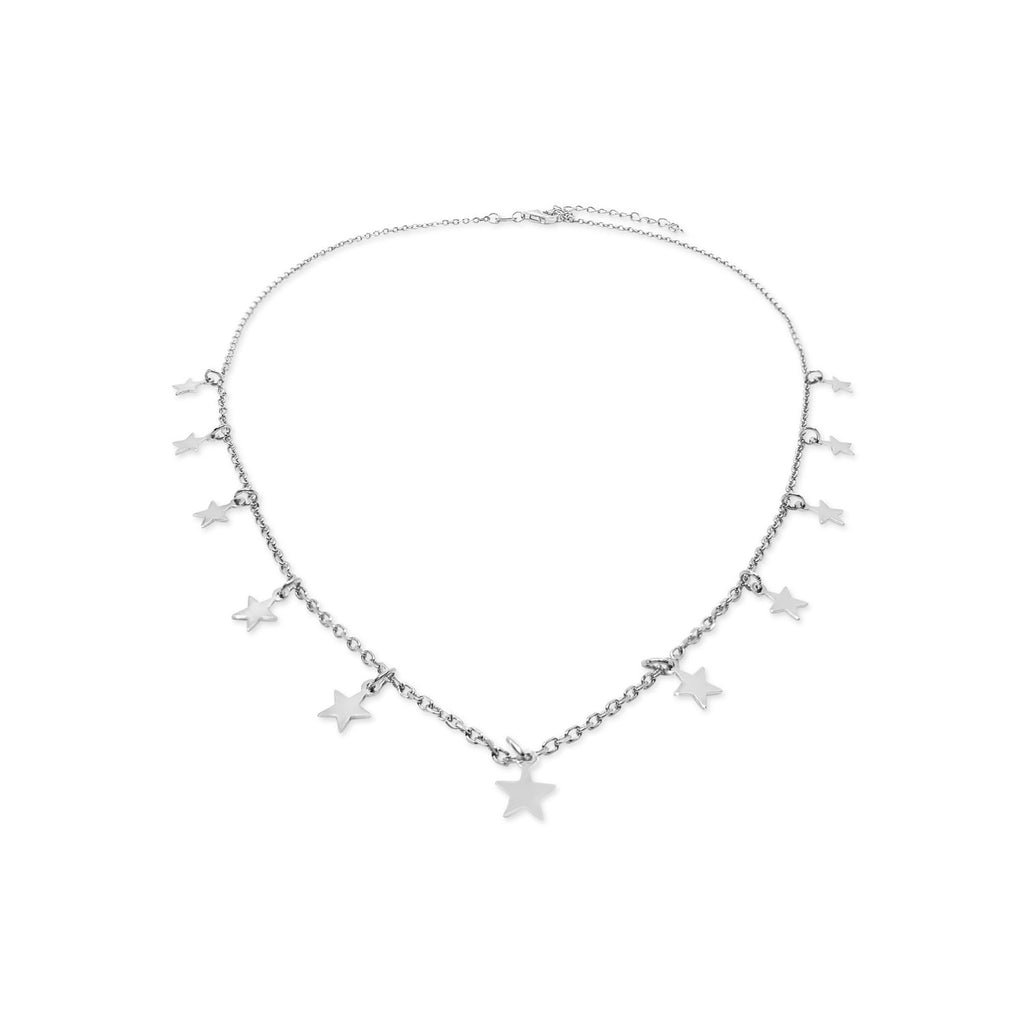 Satinski silver rose gold-plated eleven stars necklace